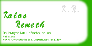 kolos nemeth business card